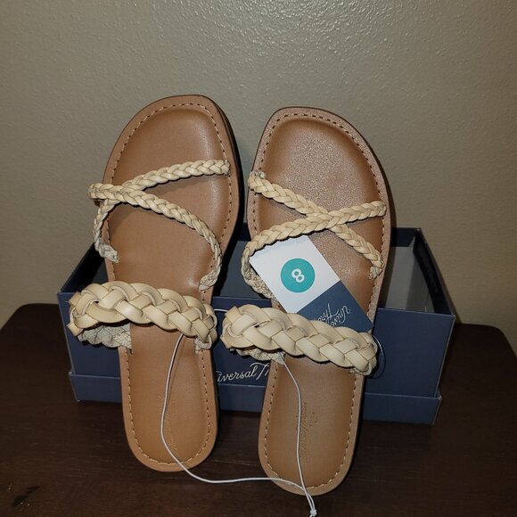 Universal Thread Shoes - NWT Universal Thread HILDA Women's SIZE 8 Braided Sandals - Cream